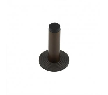 Burlington Plain Wall Mounted Door Stop On Reeded Rose - Dark Bronze