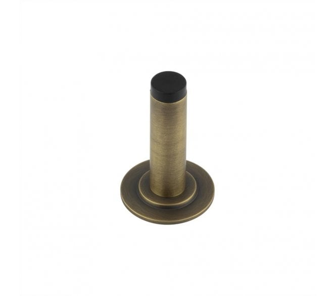 Burlington Plain Wall Mounted Door Stop On Stepped Rose - Antique Brass