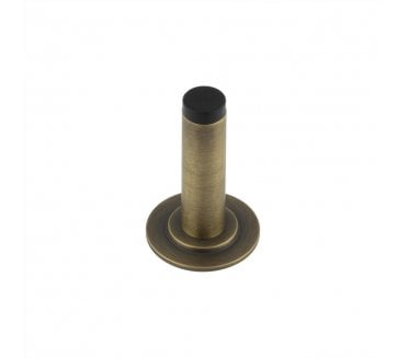 Burlington Plain Wall Mounted Door Stop On Stepped Rose - Antique Brass