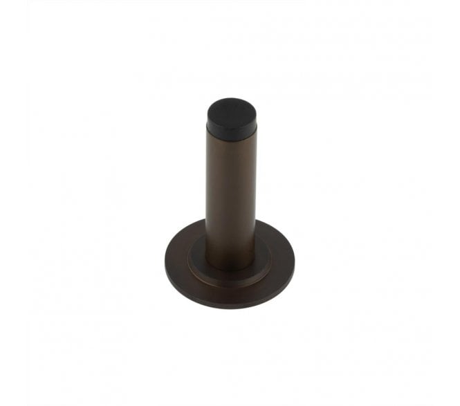 Burlington Plain Wall Mounted Door Stop On Stepped Rose - Dark Bronze