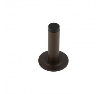 Burlington Plain Wall Mounted Door Stop On Stepped Rose - Dark Bronze