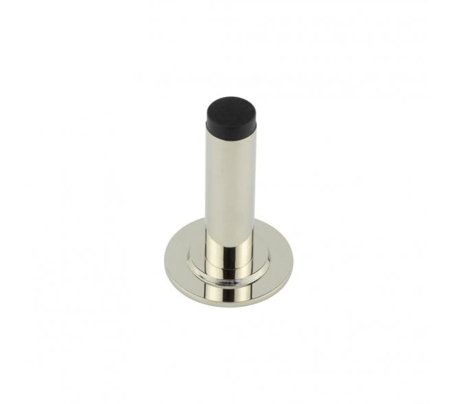 Burlington Plain Wall Mounted Door Stop On Stepped Rose - Polished Nickel