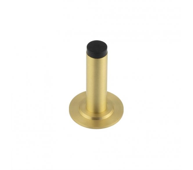 Burlington Plain Wall Mounted Door Stop On Stepped Rose - Satin Brass