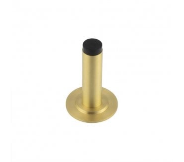 Burlington Plain Wall Mounted Door Stop On Stepped Rose - Satin Brass