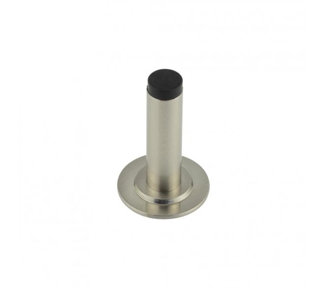 Burlington Plain Wall Mounted Door Stop On Stepped Rose - Satin Nickel