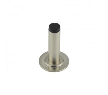 Burlington Plain Wall Mounted Door Stop On Stepped Rose - Satin Nickel