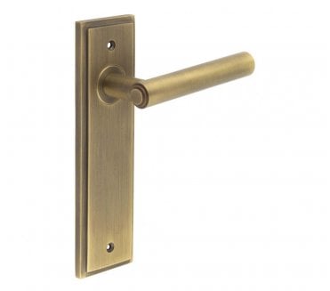 Burlington Richmond Door Handles On Backplate - Antique Brass