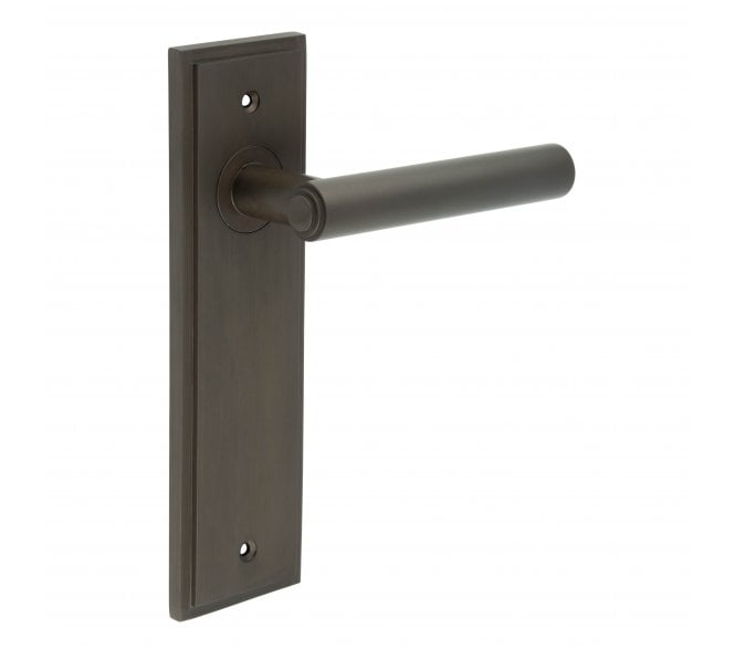 Burlington Richmond Door Handles On Backplate - Dark Bronze