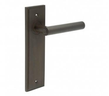 Burlington Richmond Door Handles On Backplate - Dark Bronze