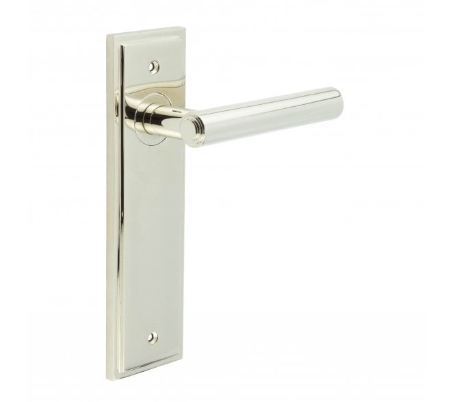 Burlington Richmond Door Handles On Backplate - Polished Nickel