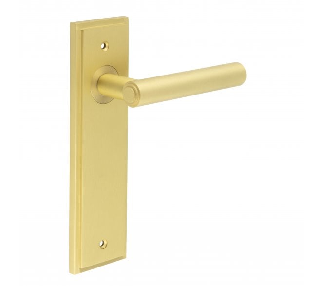 Burlington Richmond Door Handles On Backplate - Satin Brass