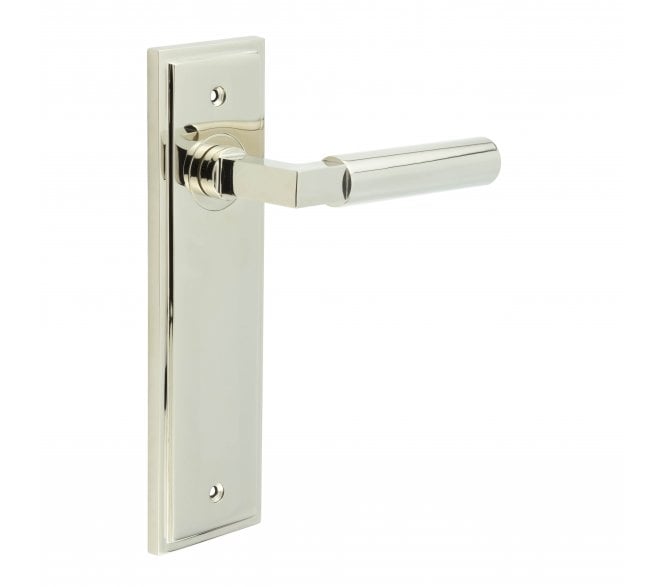 Burlington Westminster Door Handles On Backplate - Polished Nickel