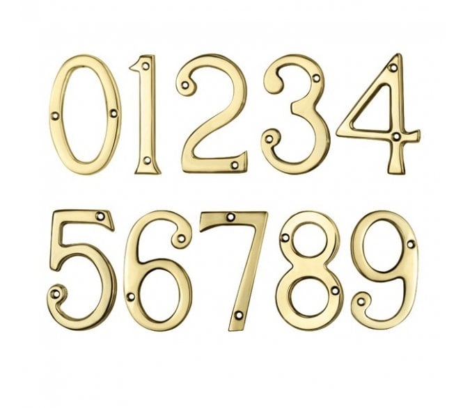 Carlisle Brass 75mm Door Numerals - Polished Brass