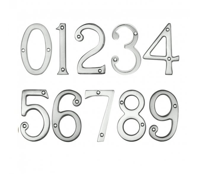 Carlisle Brass 75mm Door Numerals - Satin Chrome