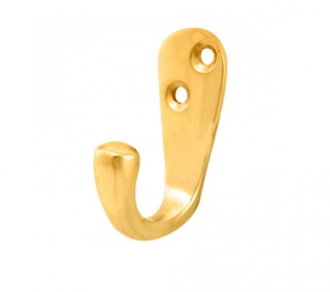 Carlisle Brass AA26 Single Robe Hook -  Polished Brass