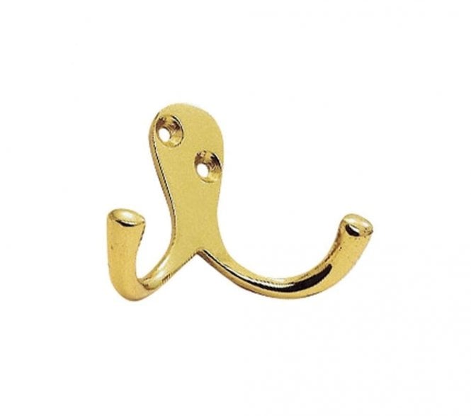 Carlisle Brass AA27 Double Robe Hook - Polished Brass