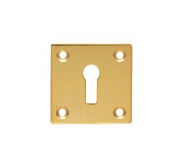 Carlisle Brass AA4 Square Keyhole Escutcheon Plate 50x50mm - Polished Brass