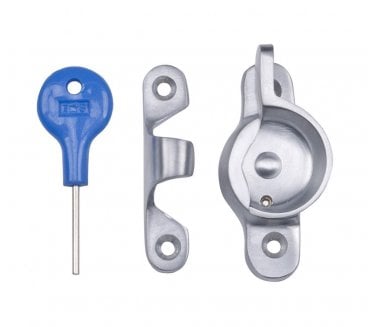 Carlisle Brass AA40LCK Locking Fitch Pattern Sash Fastener - Satin Chrome