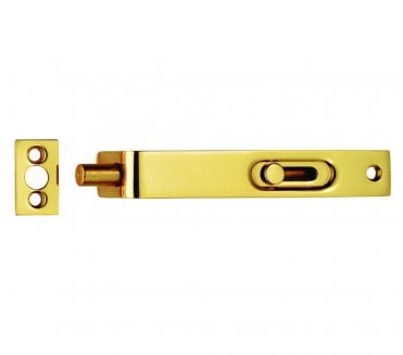 Carlisle Brass AA79 Slim Slide-Action Flush Bolt 100mm - Polished Brass