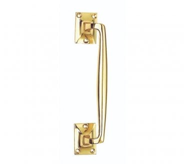 Carlisle Brass AA92 Pub Style Cranked Pull Handle - 250mm - Polished Brass