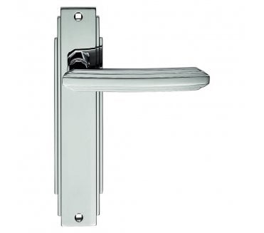 Carlisle Brass ADR Art Deco Door Handles On Backplate - Polished Chrome