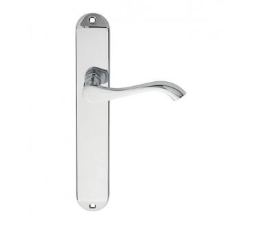 Carlisle Brass Andros Door Handle On Long Backplate - Polished Chrome