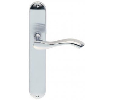 Carlisle Brass Andros Door Handle On Long Backplate - Satin Chrome
