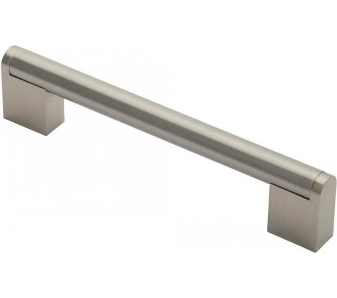 Carlisle Brass Bar Handle 128mm Satin Nickel / Stainless Steel