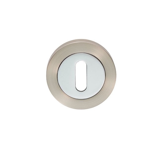 Carlisle Brass Belas Standard Keyhole Escutcheon - Satin Nickel / Polished Chrome