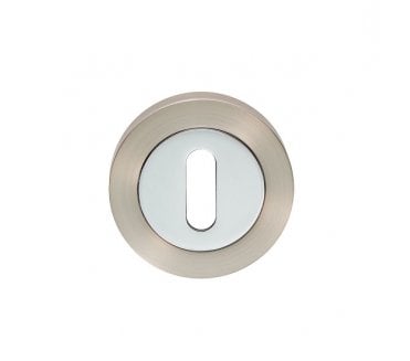 Carlisle Brass Belas Standard Keyhole Escutcheon - Satin Nickel / Polished Chrome