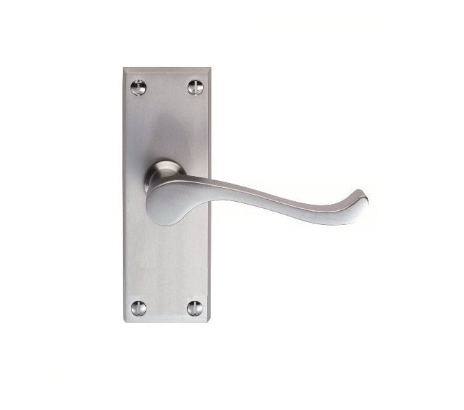 Carlisle Brass CBS Victorian Scroll Door Handles On Backplate - Satin Chrome