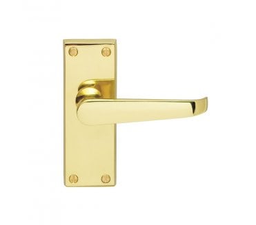 Carlisle Brass CBV Straight Victorian Door Handles On Backplate - Polished Brass