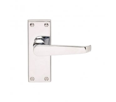 Carlisle Brass CBV Straight Victorian Door Handles On Backplate - Polished Chrome