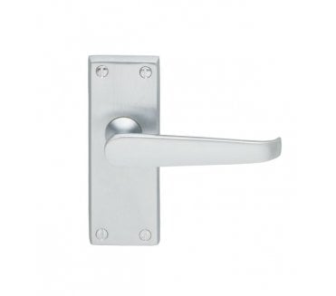 Carlisle Brass CBV Straight Victorian Door Handles On Backplate - Satin Chrome