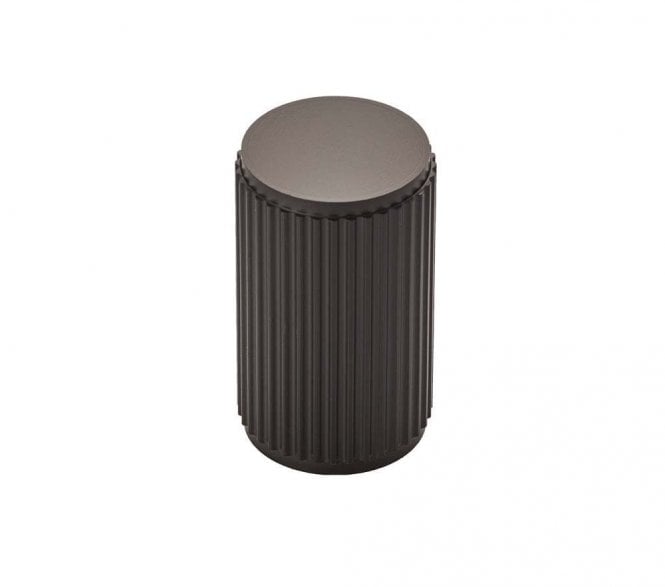 Carlisle Brass Cylindrical Lines Knob 18mm Matt Black