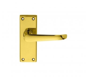 Carlisle Brass DL Ascot Straight Door Handles On Backplate - Polished Brass