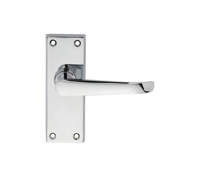 Carlisle Brass DL Ascot Straight Door Handles On Backplate - Polished Chrome