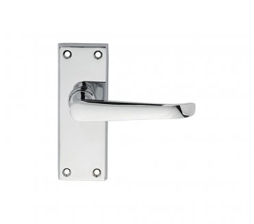 Carlisle Brass DL Ascot Straight Door Handles On Backplate - Polished Chrome