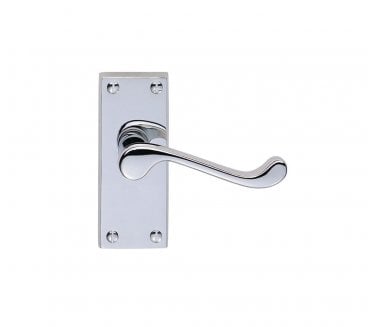 Carlisle Brass DL Deluxe Scroll Door Handles On Backplate - Polished Chrome