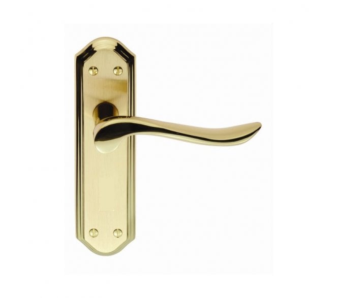 Carlisle Brass DL Lytham Door Handles On Backplate - Polished/Satin Brass