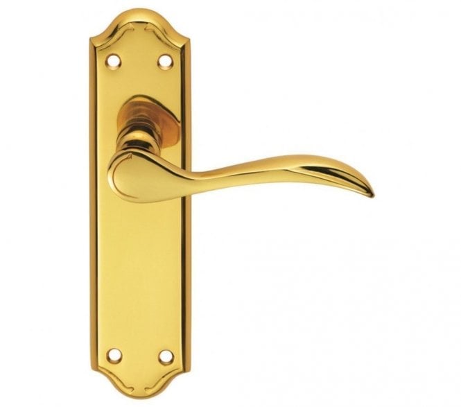 Carlisle Brass DL Madrid Door Handle On Short Backplate - Polished Brass