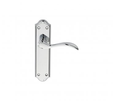 Carlisle Brass DL Madrid Door Handle On Short Backplate - Polished Chrome