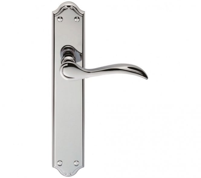 Carlisle Brass DL Madrid Door Handles On Backplate - Polished Chrome