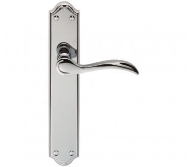 Carlisle Brass DL Madrid Door Handles On Backplate - Polished Chrome