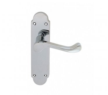 Carlisle Brass DL Oakley Door Handles On Backplate - Polished Chrome