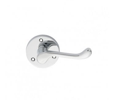 Carlisle Brass DL56 Scroll Door Handle On Rose - Polished Chrome