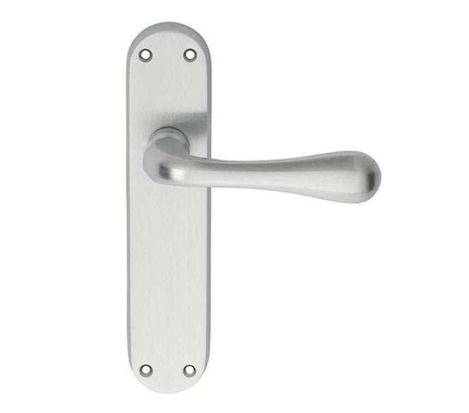 Carlisle Brass EL Astro Door Handles On Backplate - Satin Chrome