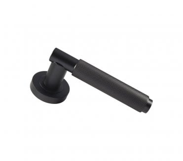 Carlisle Brass EUL Varese Knurled Door Handle On Rose - Matt Black