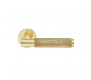 Carlisle Brass EUL Varese Knurled Door Handle On Rose - Satin Brass