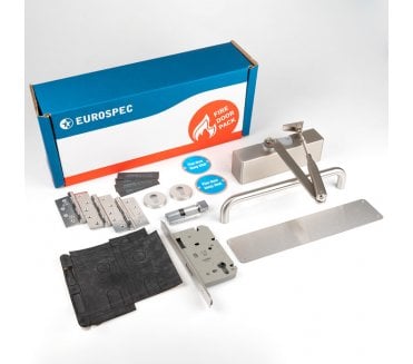 Carlisle Brass FDPC1 Commercial Fire Door Pack - Push/Pull (Lockable) - Satin Stainless Steel